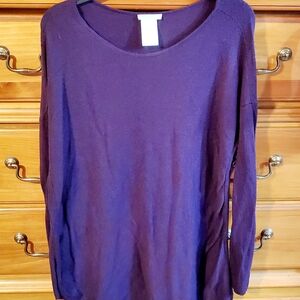 Matty M Xl Women's Long Sleeve Purple Asymmetrical Top